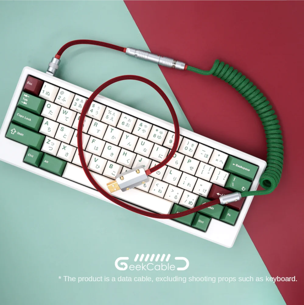 GeekCable Handmade Customized Mechanical Keyboard Data Cable for GMK Theme SP Keycap Line New Camping Colorway Type-C Mini-USB