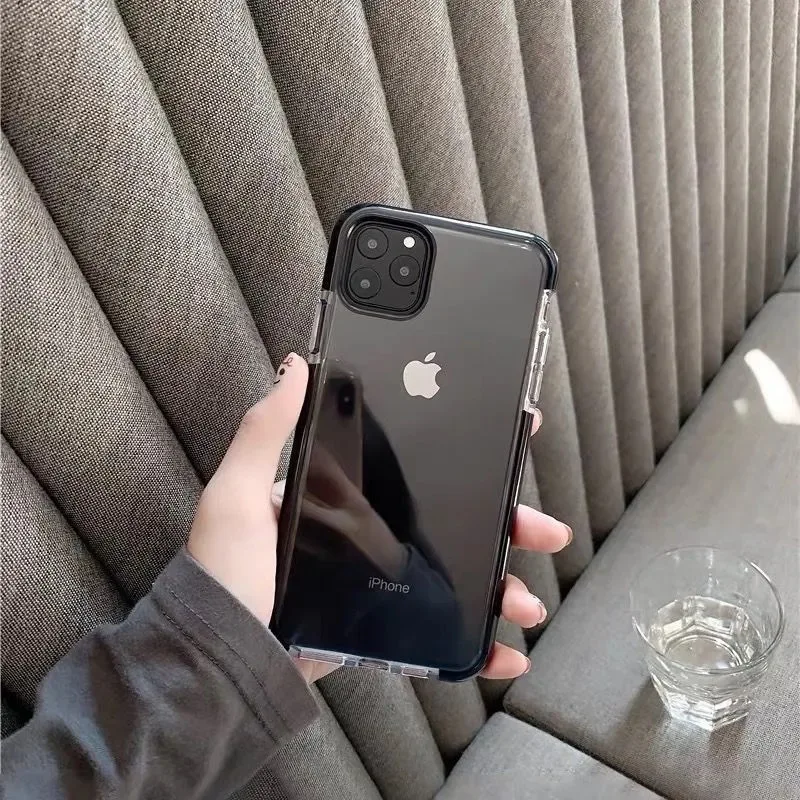 

Double Colors Transparent TPU Anti-fall Protection Soft Phone Case for iPhone X XR XS MAX 11Pro 12Pro Max 12mini 6 6S 7 8 Plus