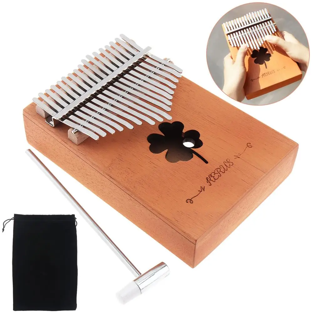 Kalimba B 17 ключ калимба одноплатный красное дерево/сосна водопад звуковое отверстие Mbira мини клавиатура Инструменты - Цвет: Kalimba B
