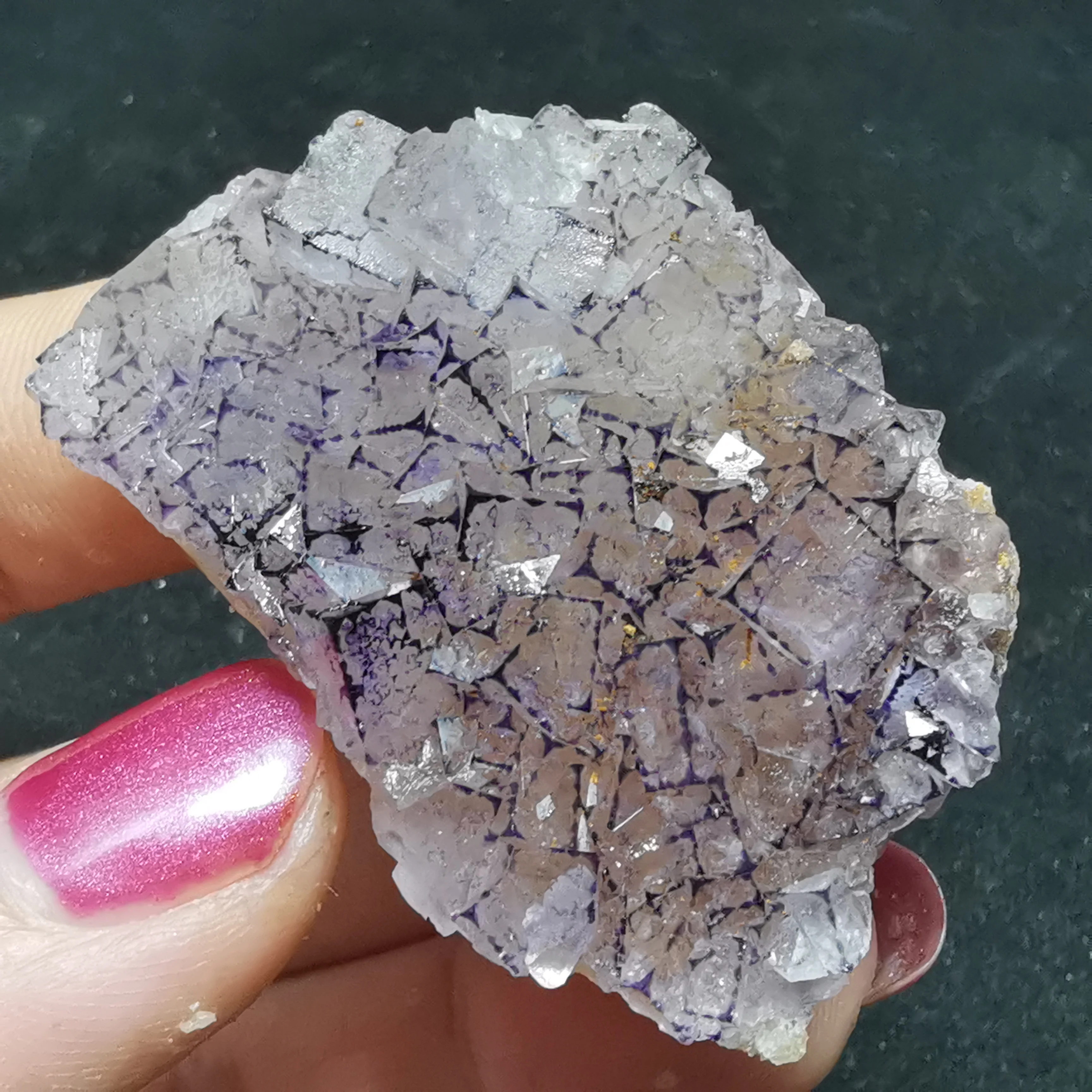 

35.5gRare natural purple edged Fluorite Crystal quartz mineral specimen rock protogem halo energy healing crystal