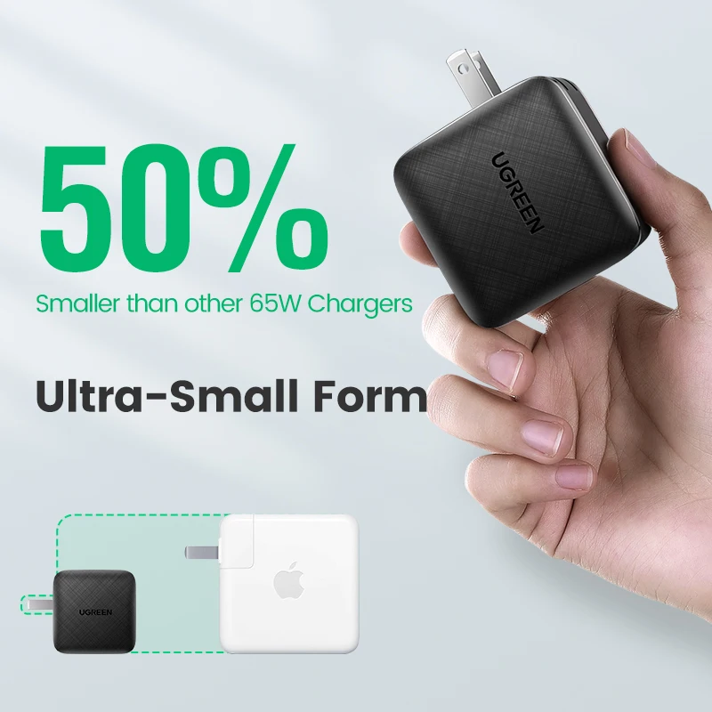 UGREEN USB зарядное устройство типа C GaN 65 Вт PD для ноутбука быстрая зарядка 3 0 4 Xiaomi Huawei