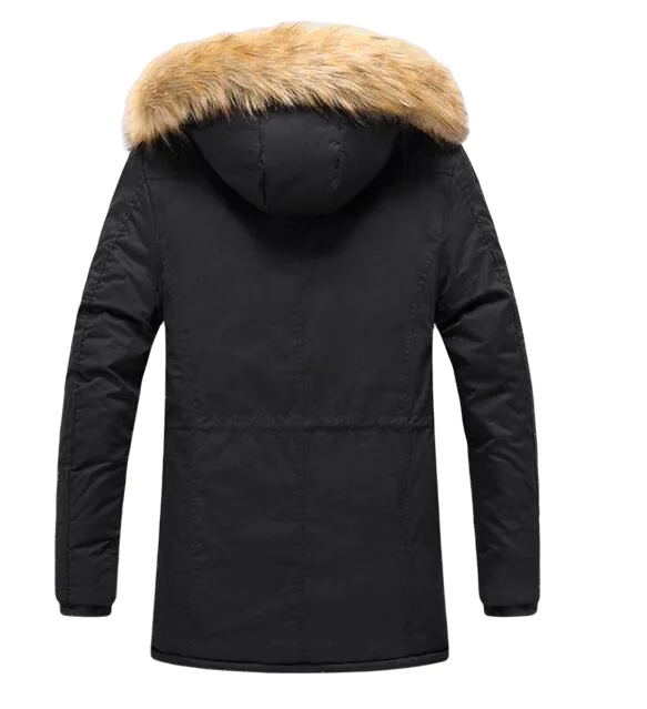 -20 Degrees Winter Fur Hooded Parkas Men Casual Warm Thick Jacket Coat Mens Warm Multi-pocket Jackets Plus Size 6XL Outwear