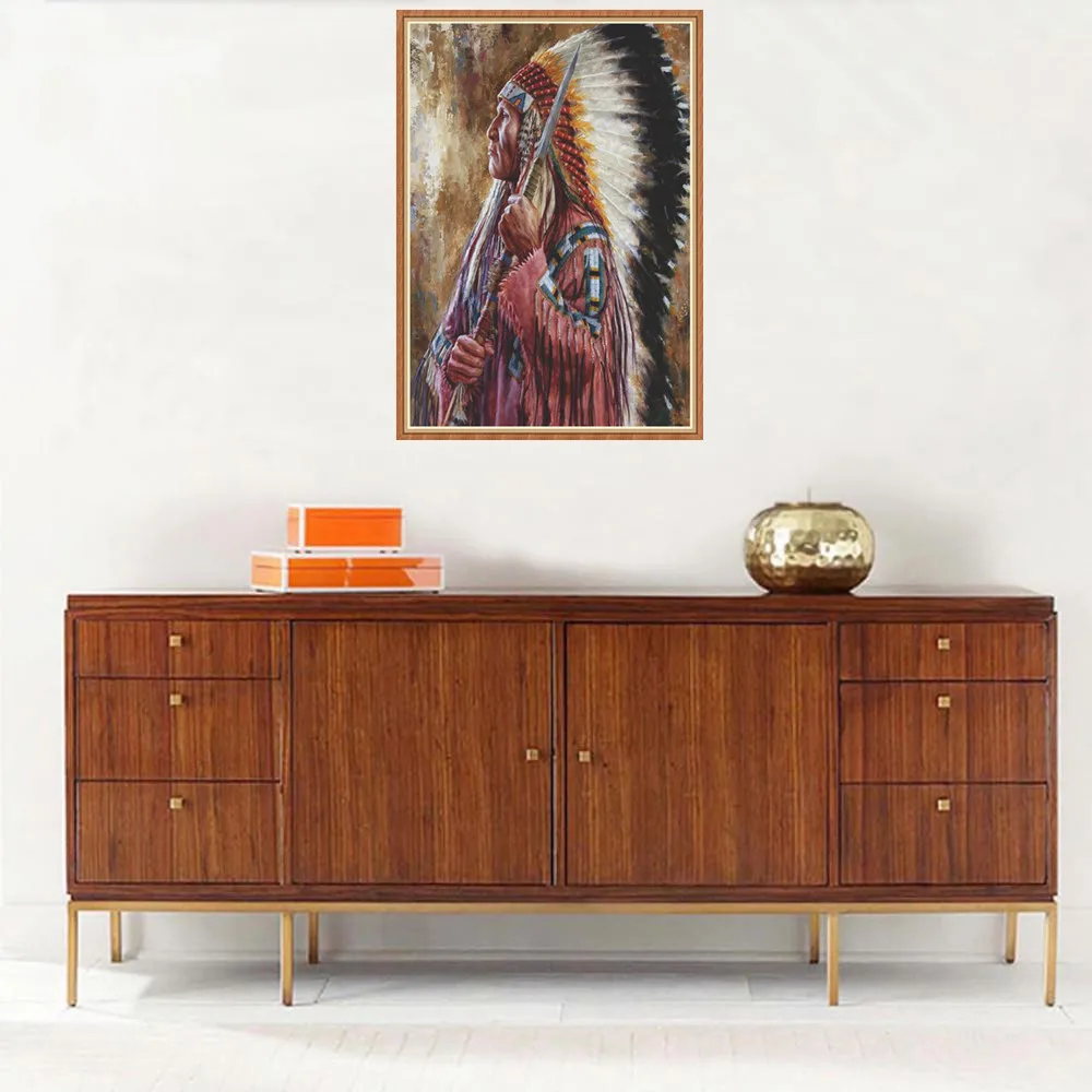 Алмазная живопись 5D Полный алмаз Новый герой мозаика вышивка индийское племя