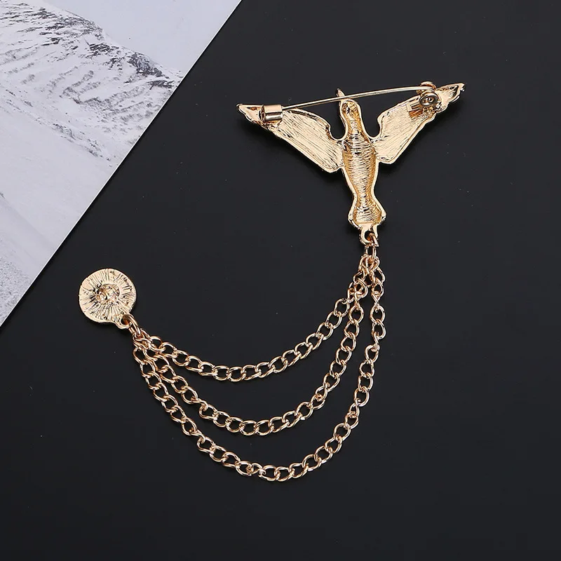 Винтажные золотые булавки и броши в форме орла аксессуары для мужских костюмов