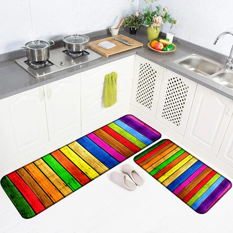 

Home Floor Mat Modern Wood Kitchen Carpet Rug Door Mats Kitchen Carpets Anti-Slip Indoor Doormat Carpet For Living Room Washable