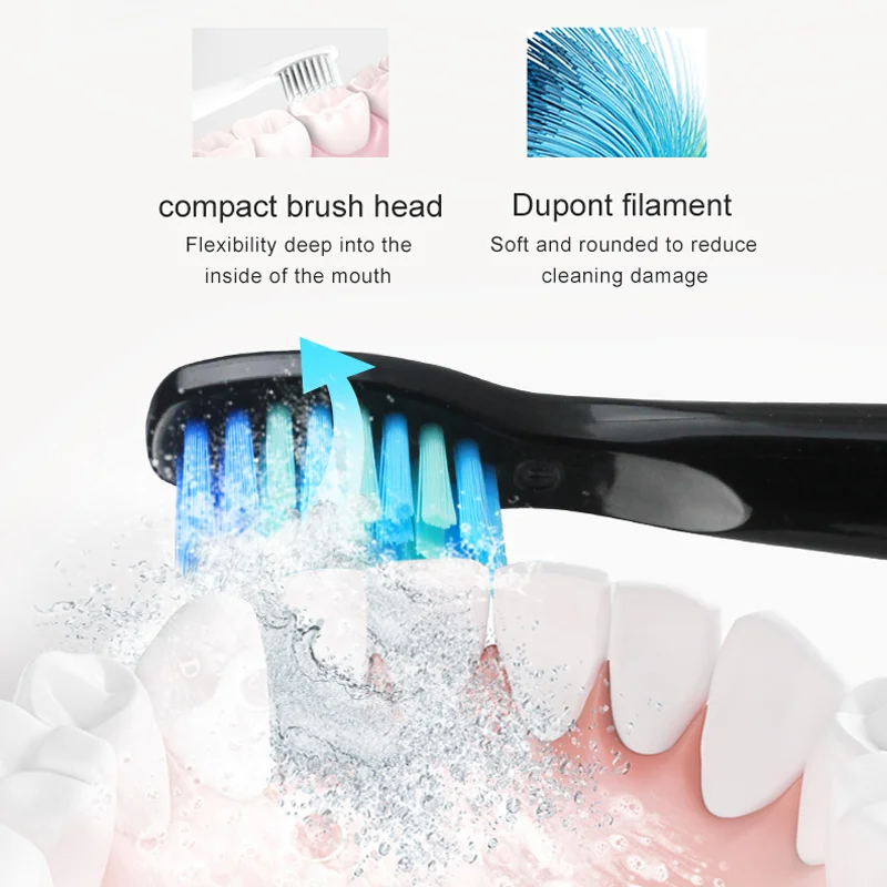 

Electric Toothbrush Rechargeable Buy One Get One Free Sonic Toothbrush 4 Mode Travel Toothbrush with 3 Brush Head Gift