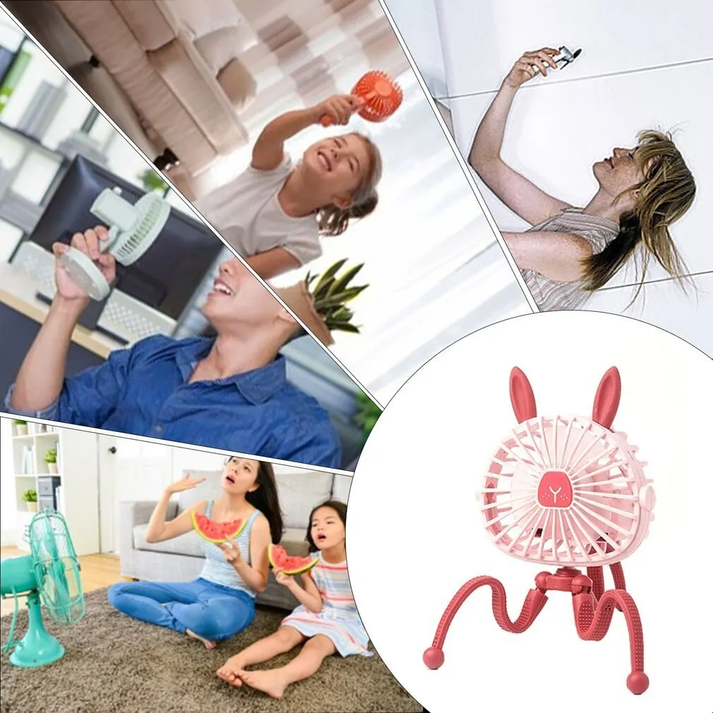 

Mini Adjustable Hanging Electric Fan Octopus Stand Portable Handheld USB Charging Fan Cooler For Student Use