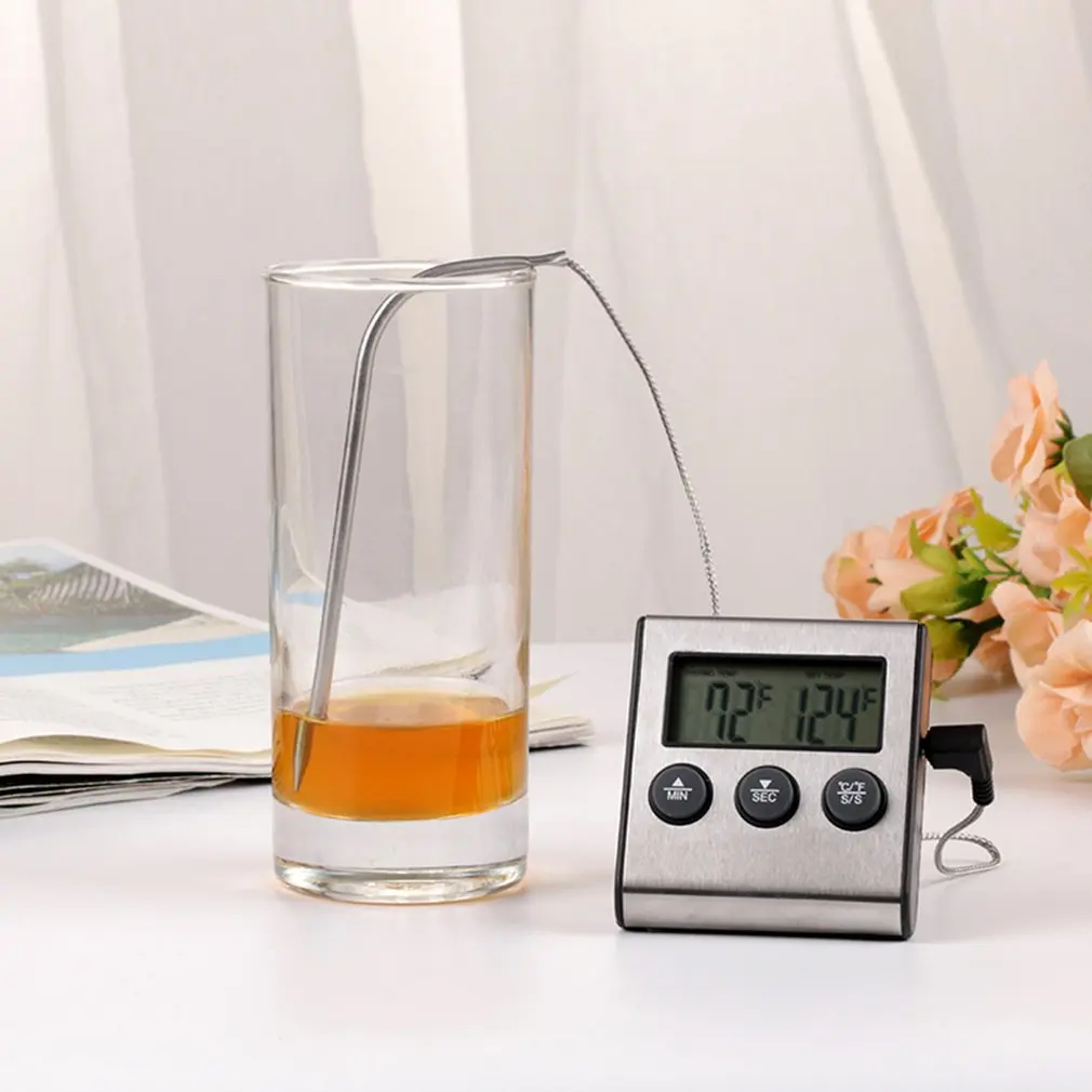 OUTAD Digital Oven Thermometer Kitchen Food Cooking Meat BBQ Probe With Timer Wate Milk Temperature Tools | Инструменты