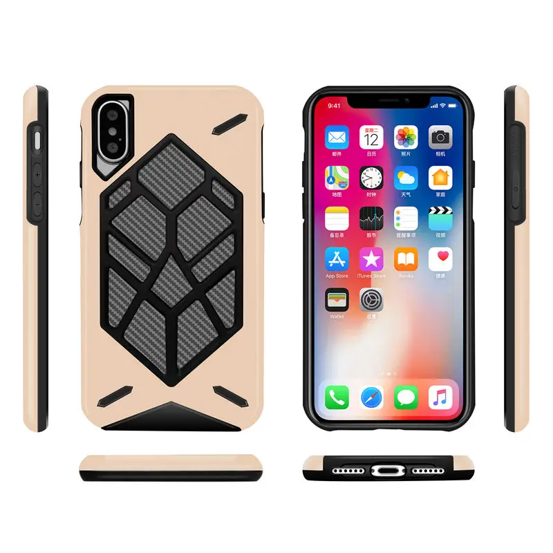 2в1 PC TPU Прочный защитный чехол для iPhone X 8 7 6 S Plus силиконовый гибридный резиновый