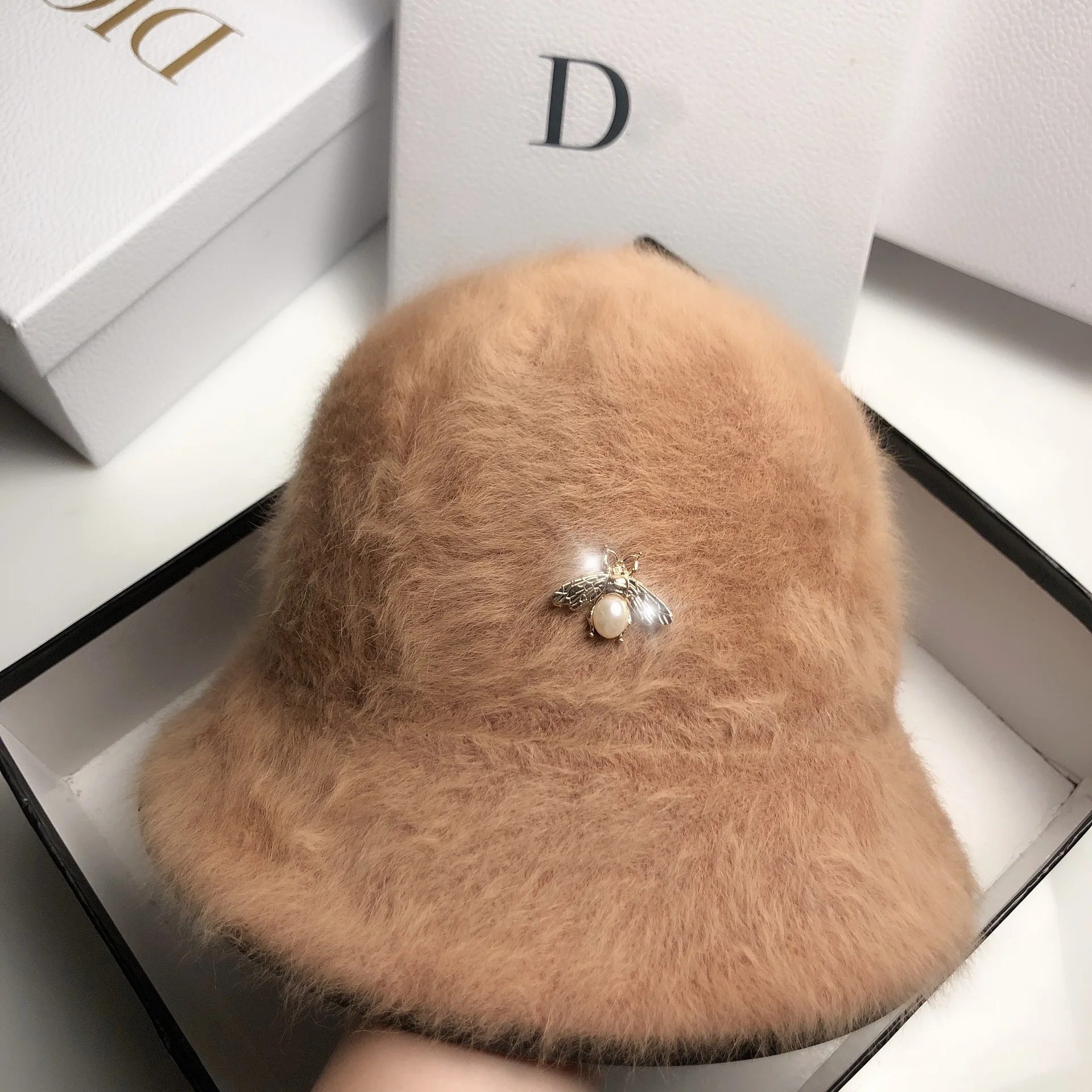 Новая зимняя женская шапка для раковины из кроличьего меха простая и