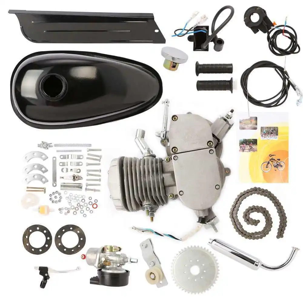 

80CC Motorized Bike Bicycle Petrol Gas Motor Engine kit 2 Stroke Silver