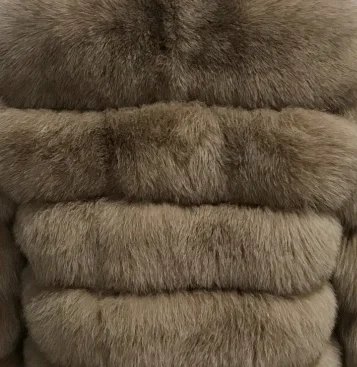 Модное пальто из натурального меха серебристой лисы, толстое теплое Женское пальто из синей лисы, зимнее элегантное пальто из натурального меха с круглым вырезом - Цвет: khaki