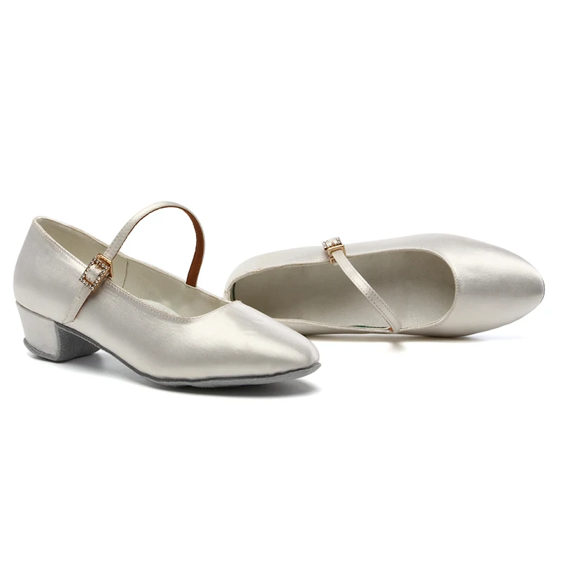 DKZSYIM Moder/Standard Dance Shoes Women Satin  Ballroom Dance Shoes Soft sole Party Dance Shoes Women For Girls Ladies Low Heel