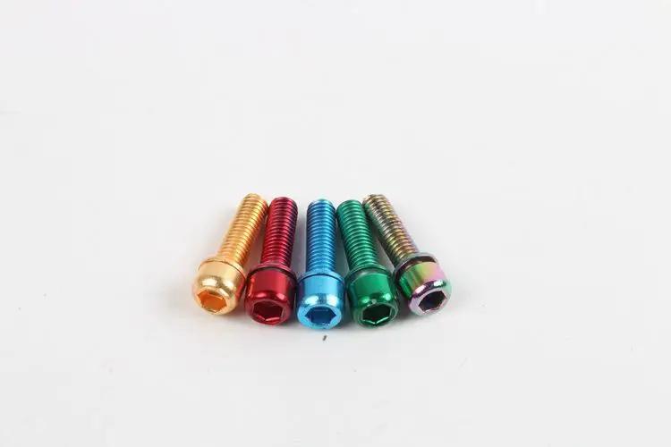 

HiMISS Bicycle Handlebar Screws Titanium-plated Colorful Screws M5x18MM stem riser screws Color handle screws