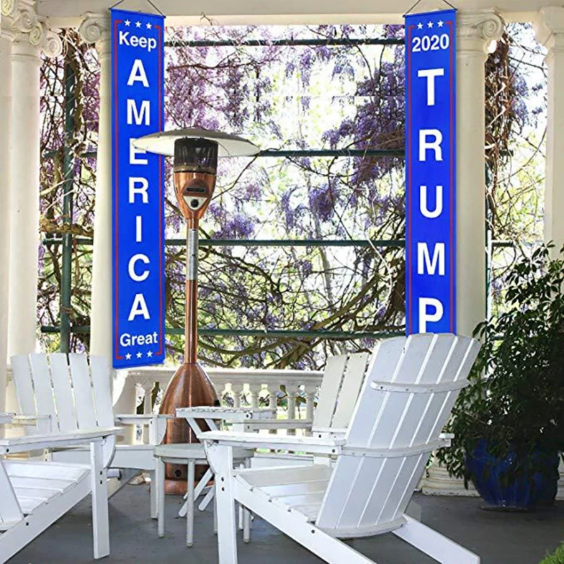 

180x32cm 2020 Re-elect Donald Trump Keep America Great Banner for President USA Flag Porch Sign Hanging Garland Home Party Decor