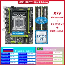 MACHINIST X79 Kit Motherboard LGA 2011 Set With Xeon E5 2650 V2 Processor 8GB(4G*2) DDR3 ECC RAM Support Four Channels  X79 282H