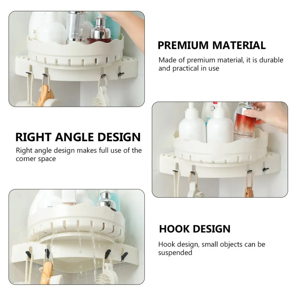 

1pc Bathroom Shelf Toiletry Storage Rack Storage Shelf for Home (White)