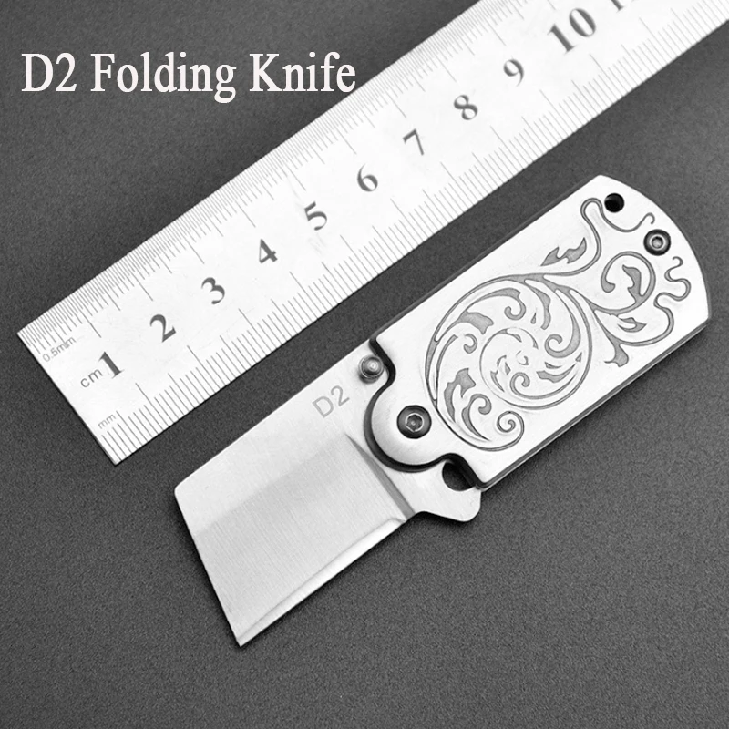 

D2 Mini Pocket Knife Cold Steel EDC Outdoor Camping Keychain Knife Self Defence Multi Tool Gifts For Men