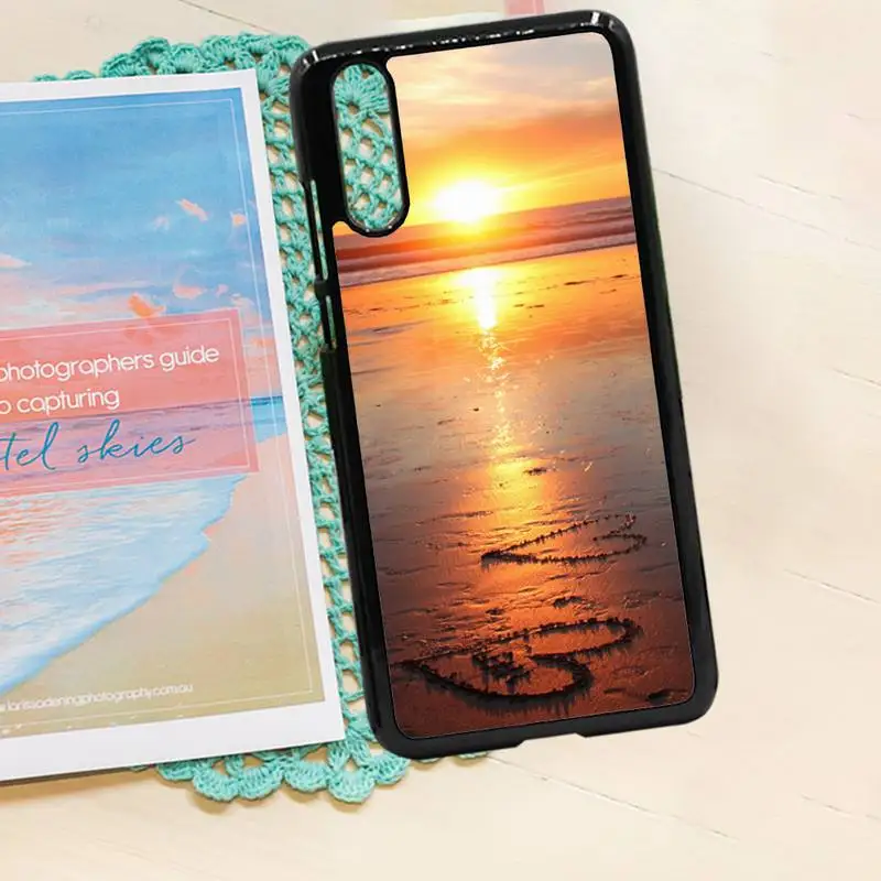 

Sunset on the beach by the sea luxury protective Phone Case cover PC for iPhone 11 12 pro XS MAX 8 7 6 6S Plus X 5S SE 2020 XR