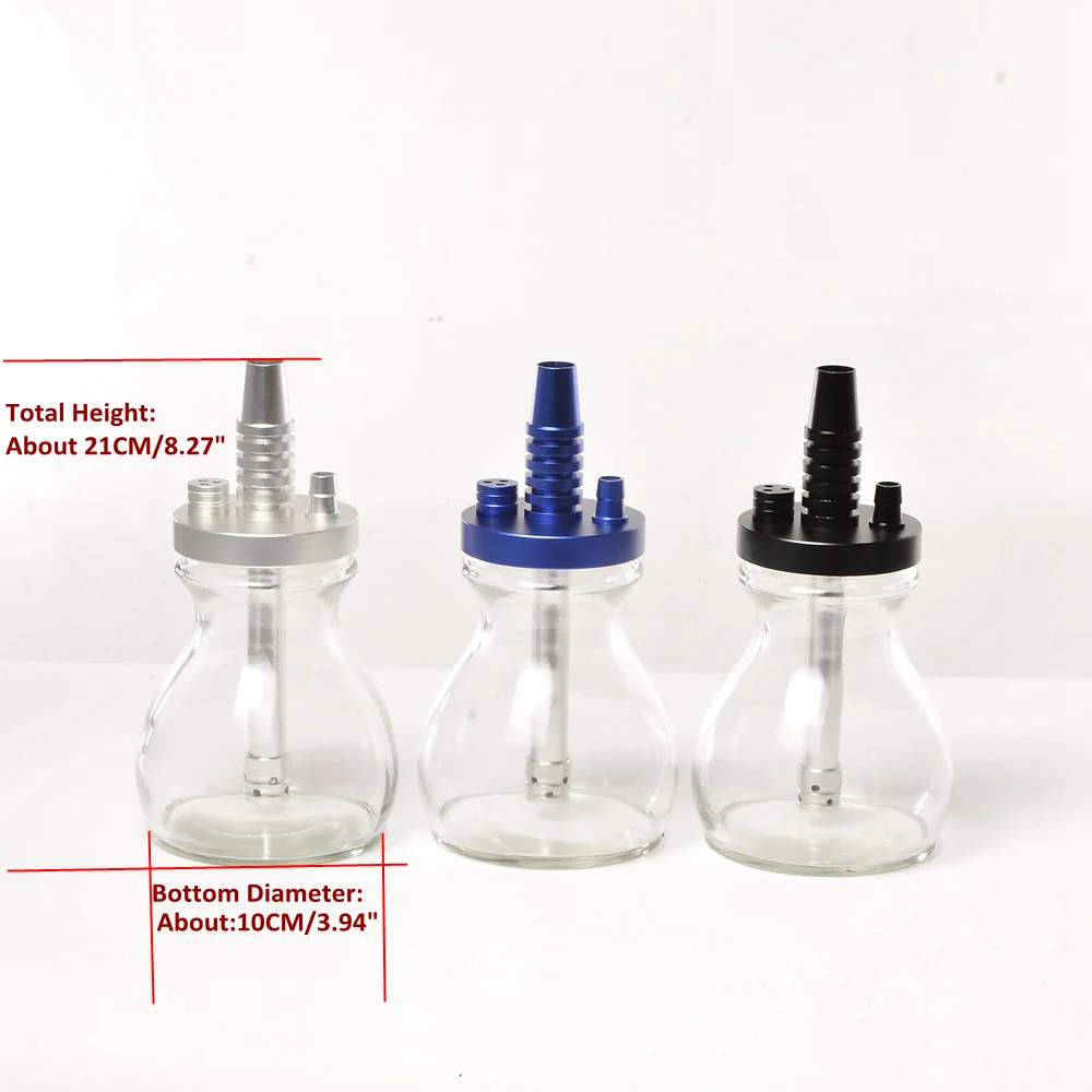 

Small Travel Glass Hookah Shisha Pipe Chichas Narguie with Hookah Bag Silicone Hose Metal Spring Tongs Smoking Accessories