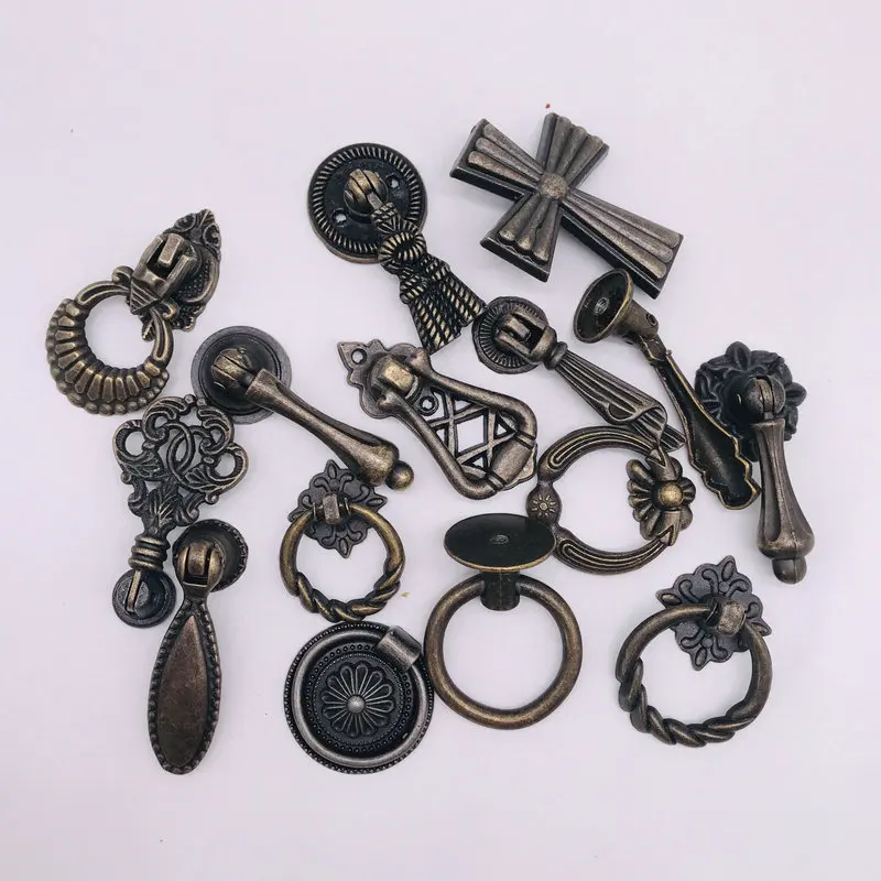 1x обустройство дома ретро кухонный ящик шкаф дверная ручка мебель бронзовые