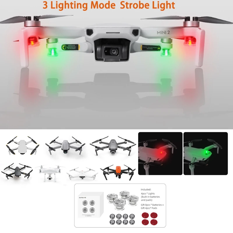 Лампа-стробоскоп для дрона ночник F DJI Mavic Air 2 Mini se Phantom 4 FIMI X8 SE air s аксессуары |