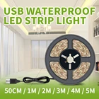 Гибкая светодиодная лента с USB-разъемом, водонепроницаемая LED полоска для подсветки ванной комнаты, 5 В, IP65