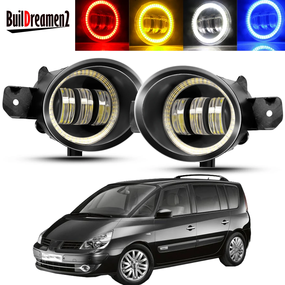 

2 X Angel Eye Fog Light Assembly 30W 6000LM Car LED Lens DRL Fog Daytime Lamp 12V For Renault Espace 4/IV (JK0/1_) MPV 2003-2012