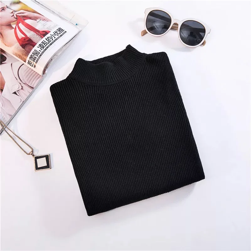 

Marwin New-coming Autumn Winter Turtleneck Pullovers Sweaters Primer shirt long sleeve Short Korean Slim-fit tight sweater