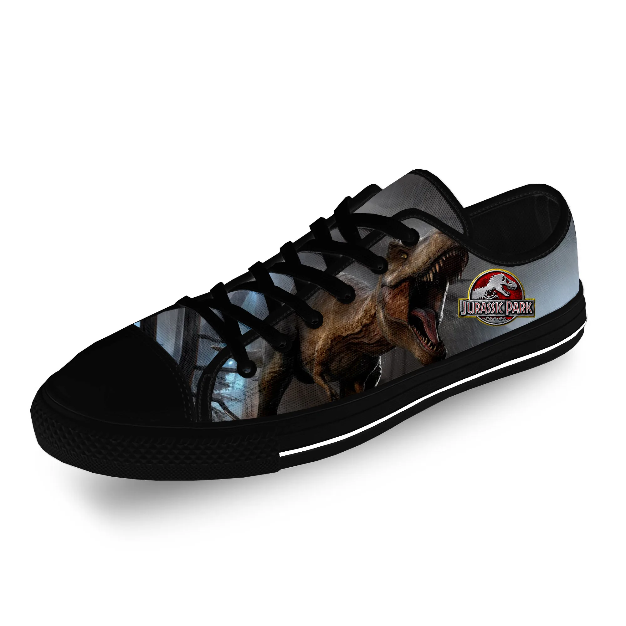 

Jurassic Park Movie Dinosaur Anime Cartoon Casual Cloth 3D Print Low Top Canvas Fashion Shoes Men Women Breathable Sneakers