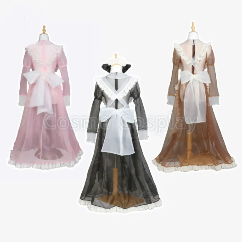 Cos прозрачный кружевной горячее традиционное платье с передником для горничной