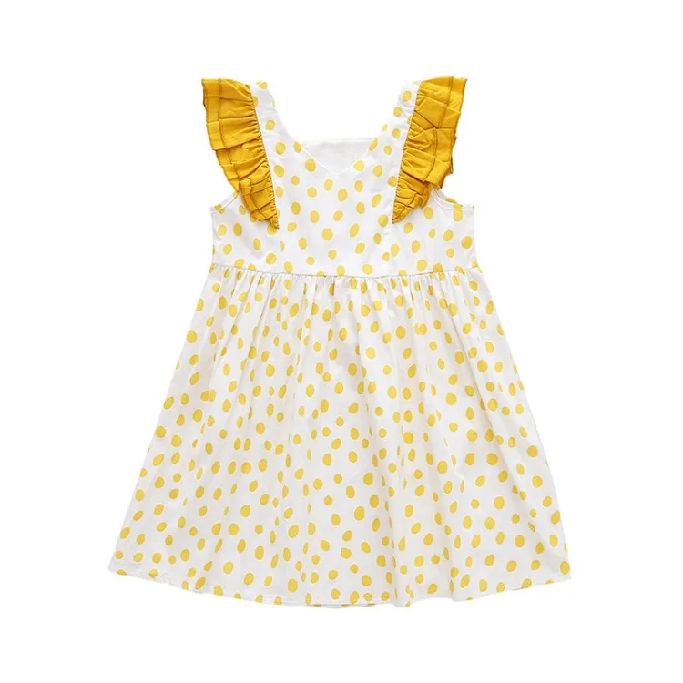 

New Fashion Summer Girls Dress Cotton Sleeveless Children's Clothing 4-9 Years Kids Wear Childen's DOT PrintClothes