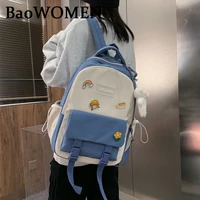 baowomen cute embroidery backpack panelles school backpacks women korean ins college student school bags for girls harajuku
