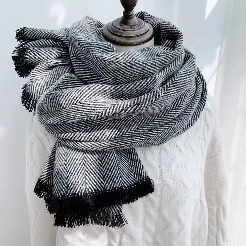 

Solid color fashion women winter herringbone autumn warm scarf shawls soft neckwear pash foulard bandana wraps femme LL190935