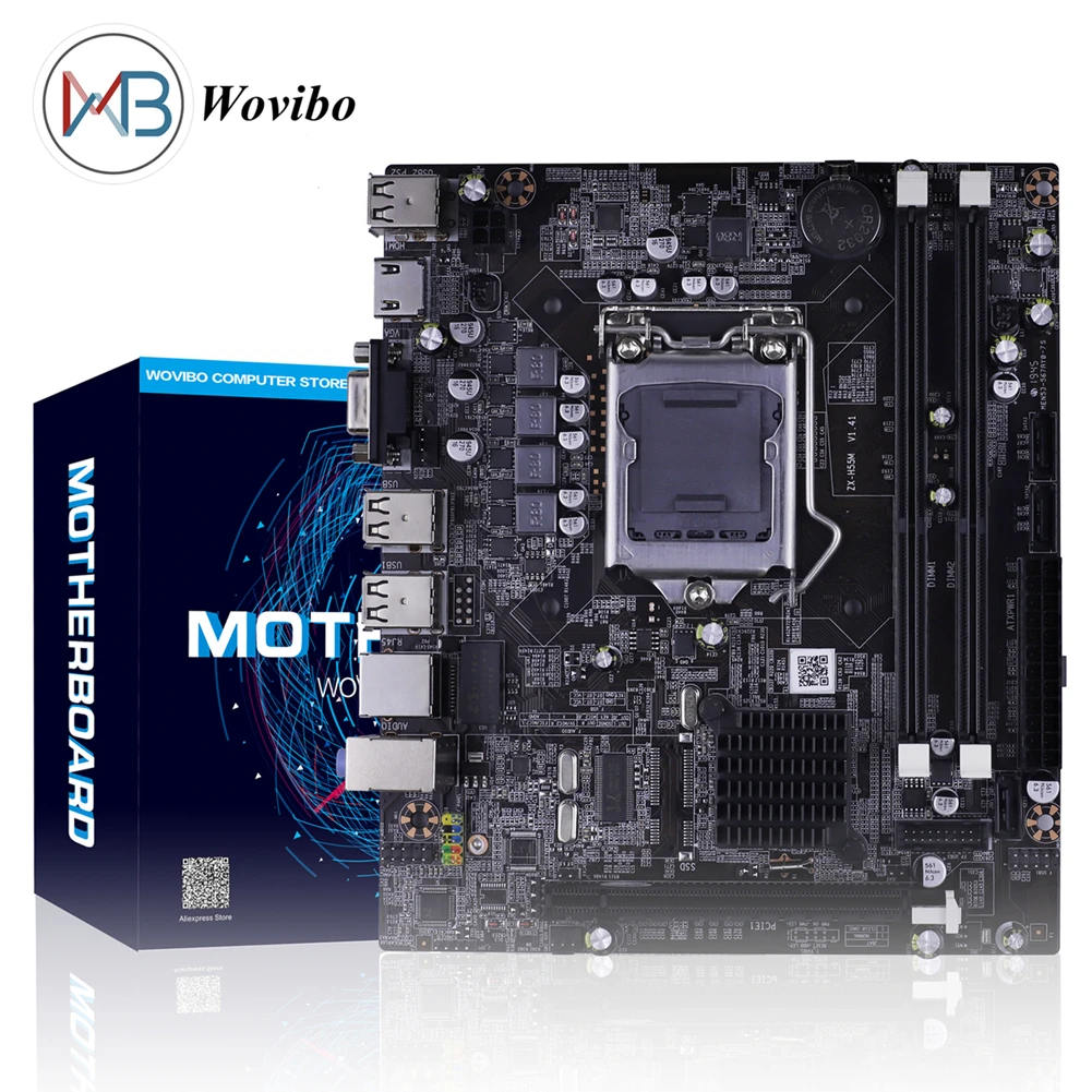 Материнская плата Micro ATX H55 Socket LGA 1156 VGA DDR3 двухканальная материнская для