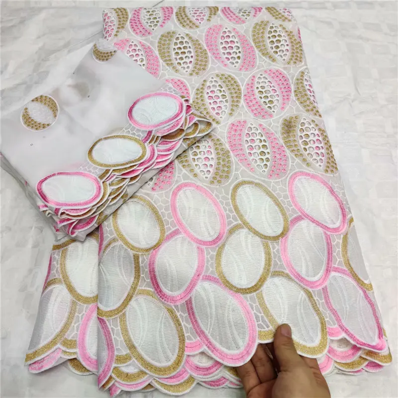 Высококачественная швейцарская вуаль персикового цвета кружевная ткань в