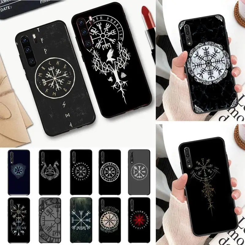 

Viking Vegvisir Odin Nordic Phone Case For Huawei P30 plus P8 lite P9 lite Back Coque for Psmart P20 pro P10 lite