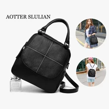 Fashion Leather Large Capacity Soft Handbag Rucksack Ladies Back Pack for Teens Casual Backpack Black Travel School Shoulder Bag