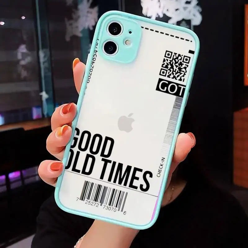 

AIR Tickets Travel Label Country Phone Cases matte transparent For iphone 7 8 11 12 plus mini x xs xr pro max cover