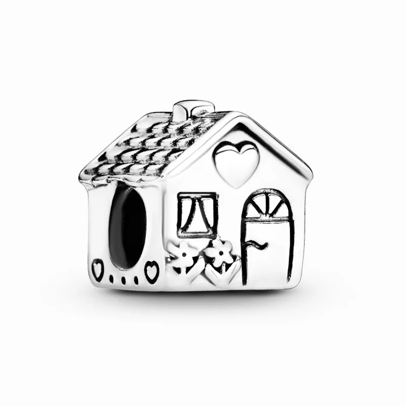 

925 Sterling Sweet Home European Charms Bead Fit Original Charms Bracelets DIY Pendant Charm Beads Girl Women Jewelry Making