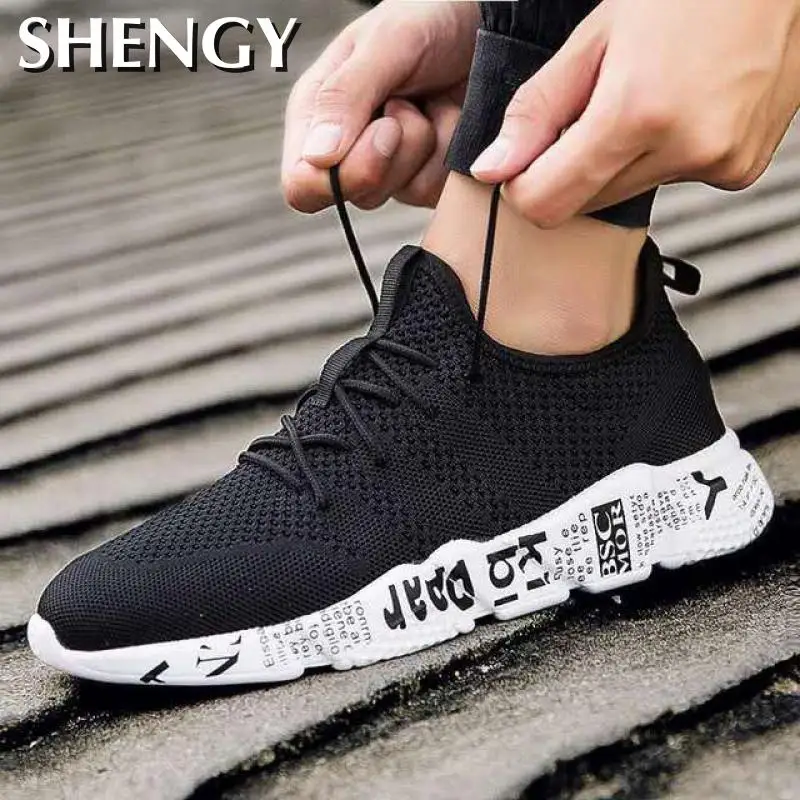 Кроссовки мужские дышащие повседневная обувь для бега большие размеры впитывают