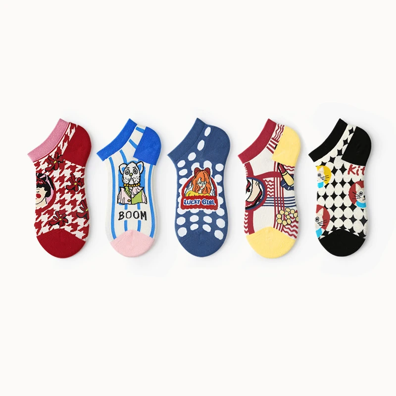 

Fashion Women's Short Socks Original Aesthetics Printing Design Breathable Men Harajuku Home Apparel Female Cotton Crew Sock