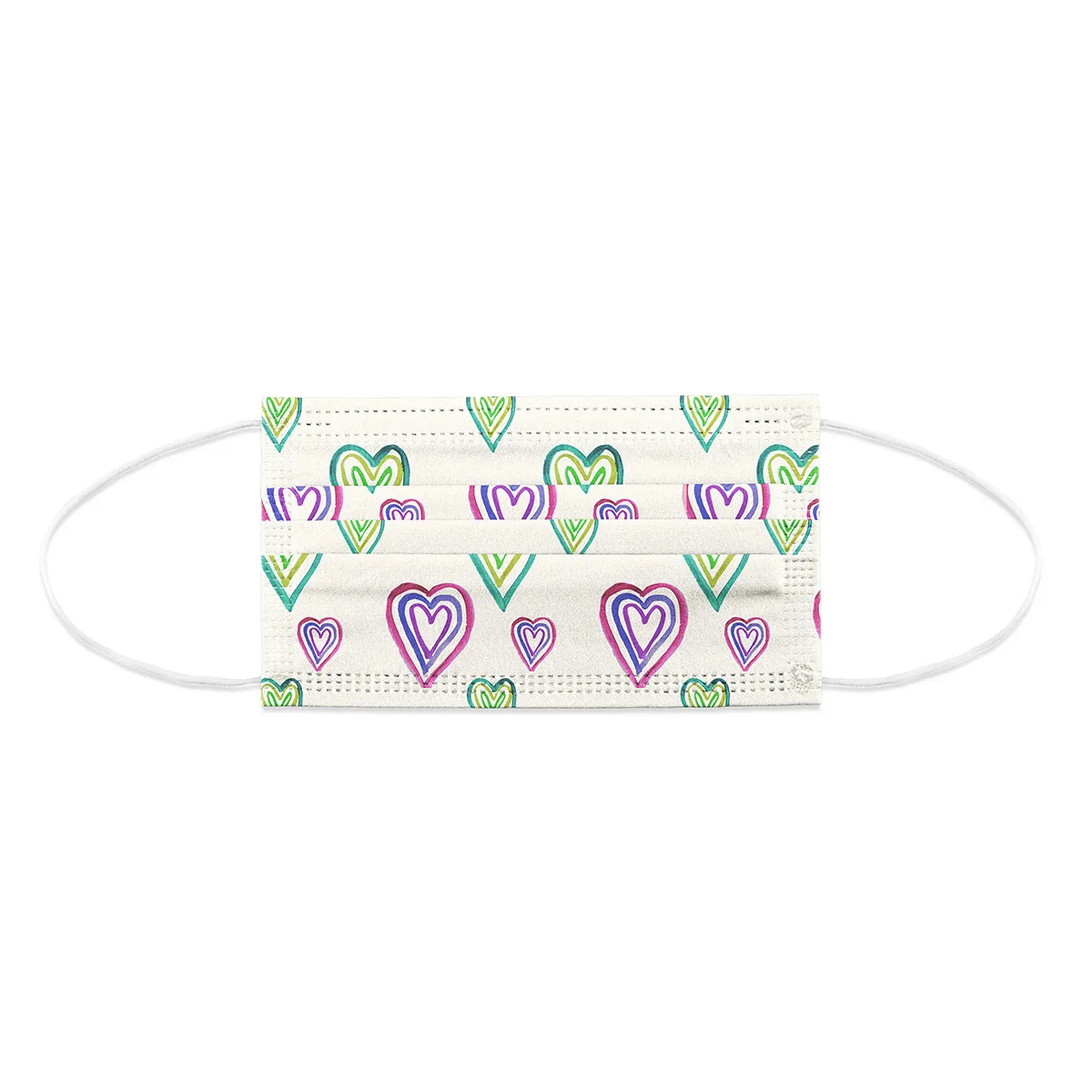 

50pcs Red Flower Mask Japanese Cherry Blossom Adult Mask Disposable Three-layer Breathable Non-woven Fabric Trendy Mask