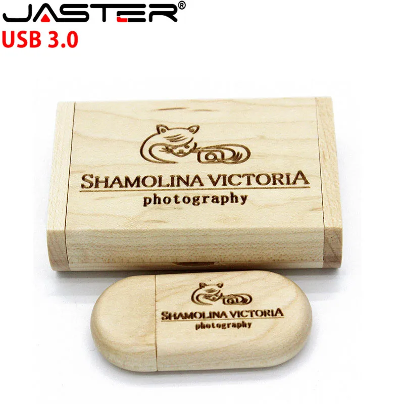 Деревянный USB-накопитель JASTER usb 3 0 (более 10 шт. бесплатного логотипа) 8 ГБ 16 32 64