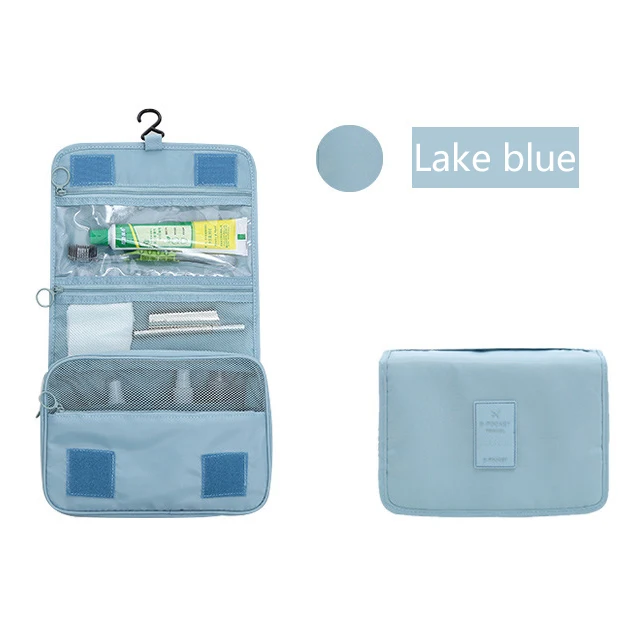 Lake blue OLAGB, высокое качество, женская и Мужская Большая водонепроницаемая сумка для макияжа, женская сумка для туалетных принадлежностей, мужская дорожная косметичка Z130 - Цвет: Lake blue
