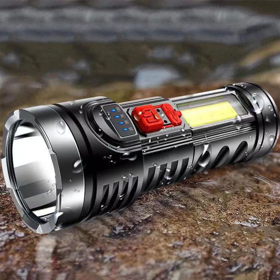 

LED Flashlight OSL Super Bright Torch Outdoors Waterproof USB Rechargeable Built-in Battery Hiking Fishing Camping Flashlights