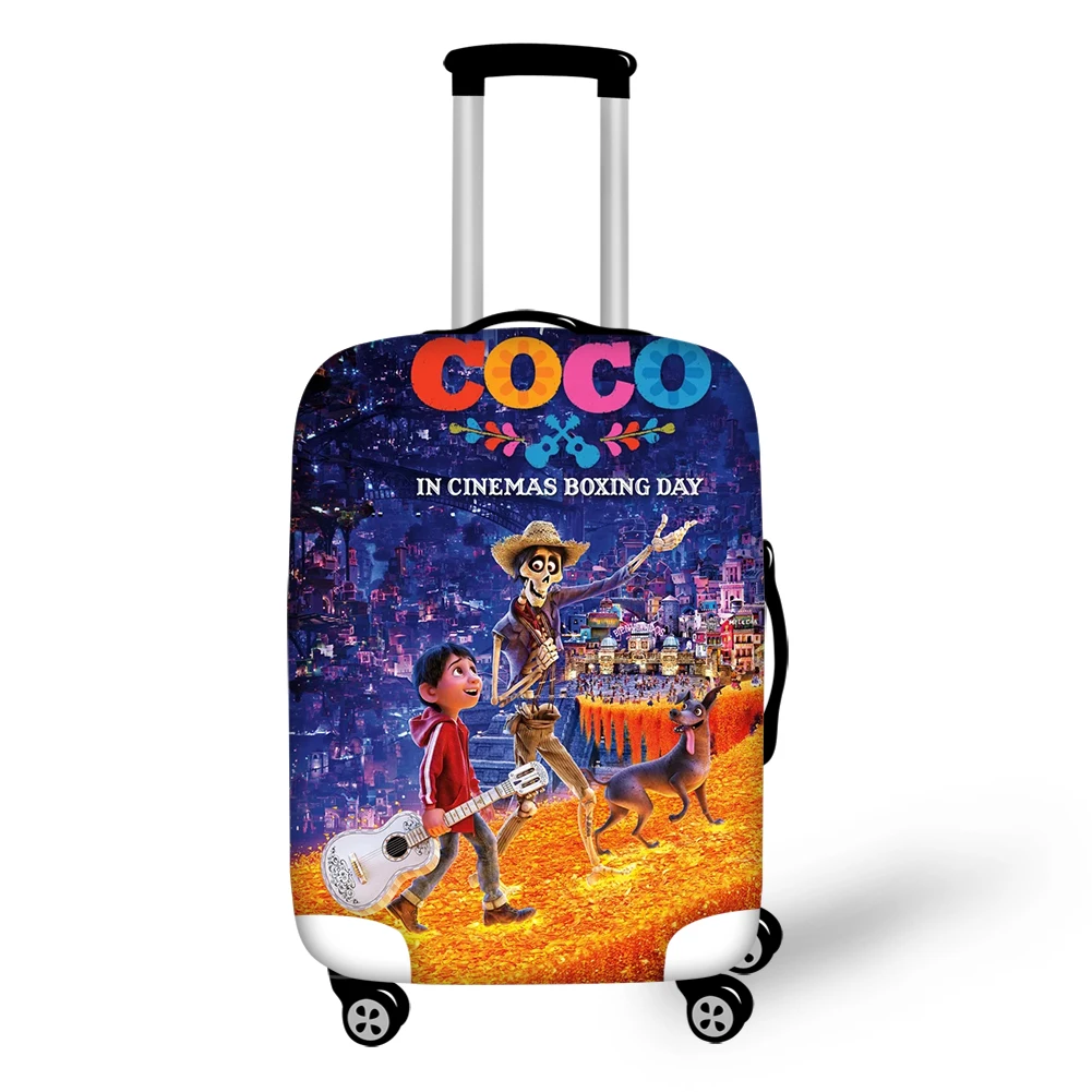 HaoYun Travel Luggage Cover COCO Music Skull Pattern Suitcase Cover Cartoon Design Elastic Dust-proof & Water-proof Protector