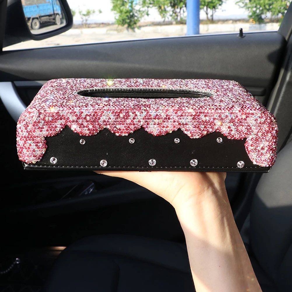 Sparkly Car Interior Styling Accessories Beautiful Car Tissue Box with Crystals Towel Paper Cover Case for Women Car Home Office Sparkly Car Interior Styling Accessories Beautiful Car Tissue Box with Crystals Towel Paper Cover Case for Women Car Home Office