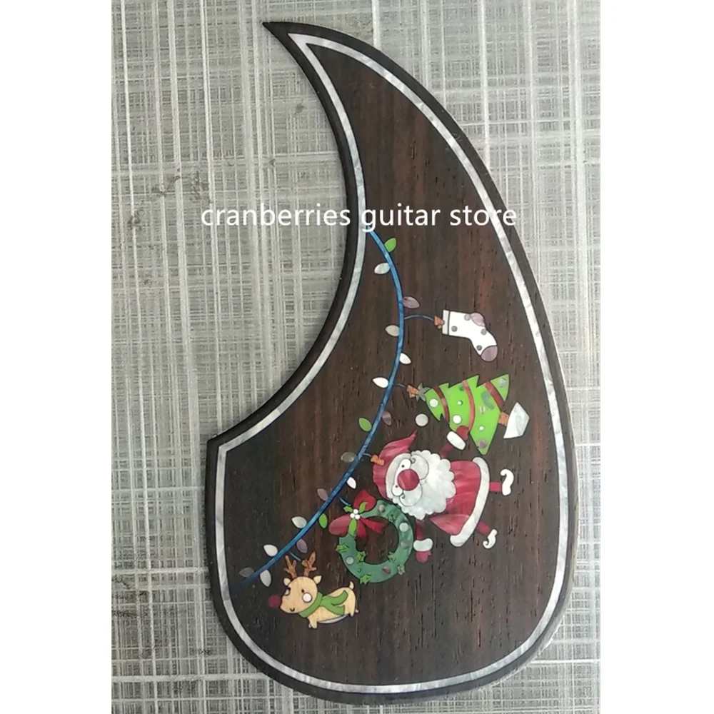 

Christmas Acrylic inlay Rosewood pickguard for Acoustic guitar,solid wood guardplate,Santa pickguard,WID model,Free shipping