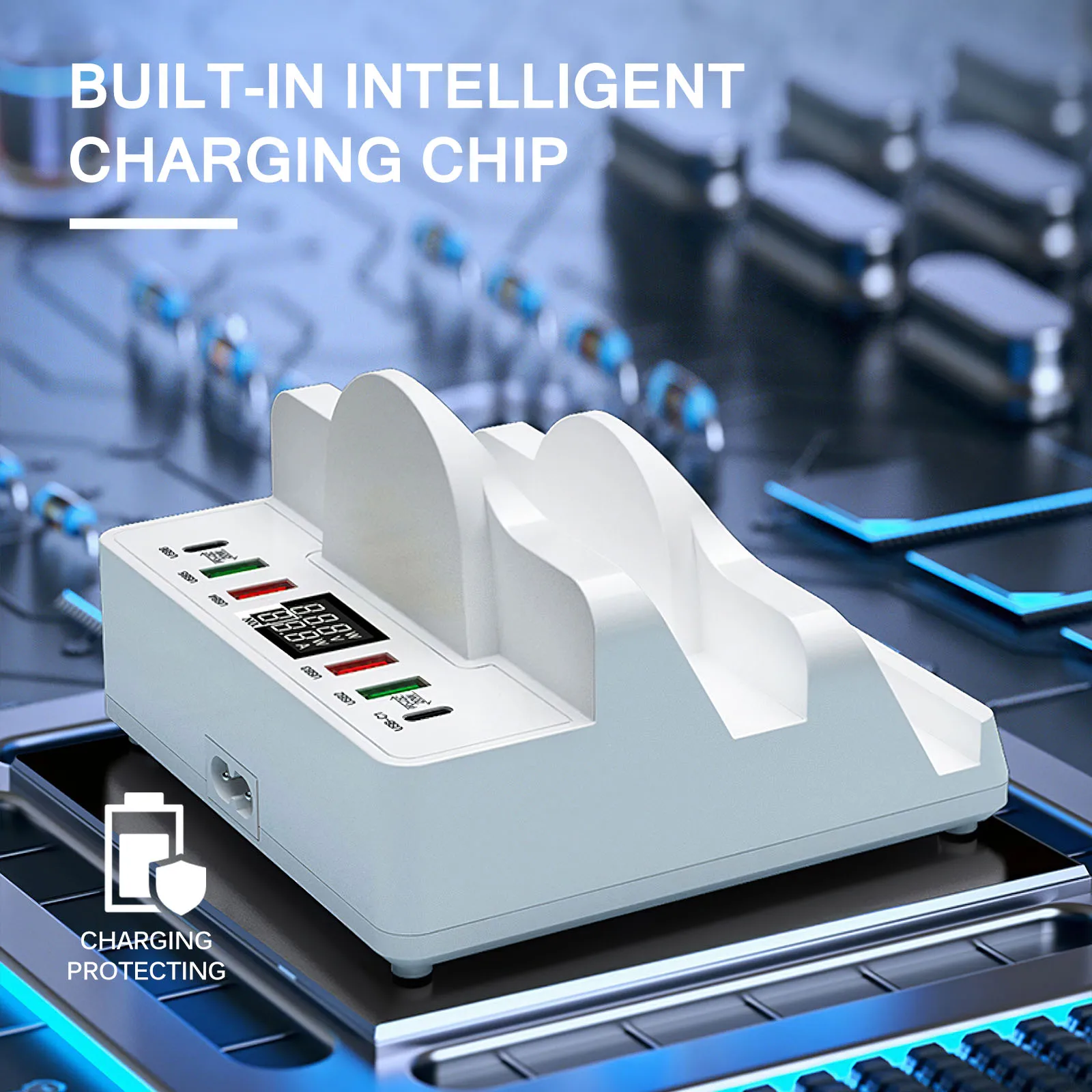

Multifunctional Wired And Wireless Charging Base Fast Charging Speed USB PD QC3.0 Intelligent Charger Plastic Safe Charging Base